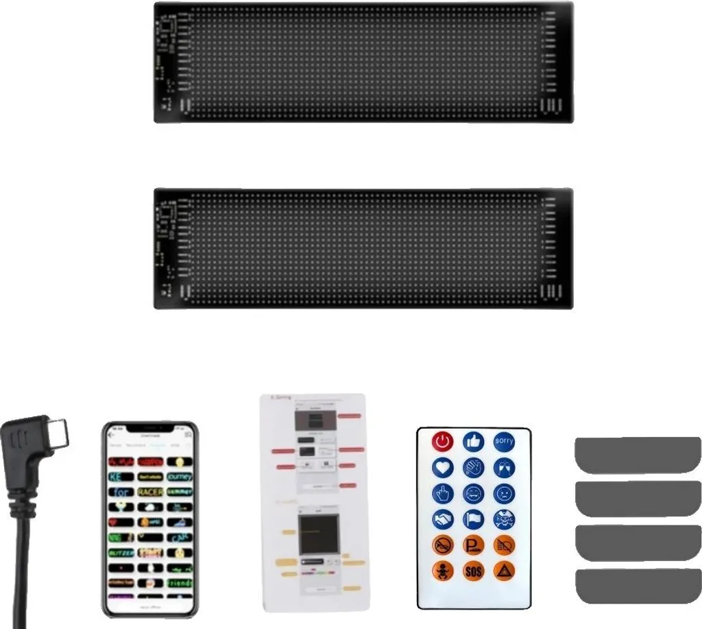 Panneau LED programmable et flexible, affichage sur mesure 2PCS