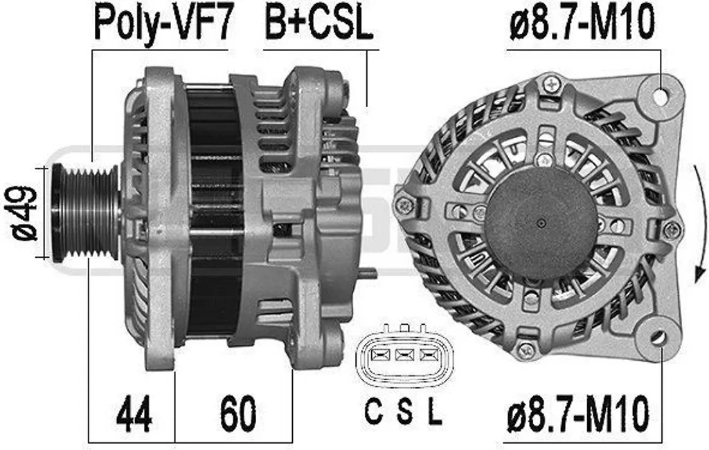 Alternateur Qashqai +2 J10 & X-Trail T31 12V - Remplacement ERA 209515A