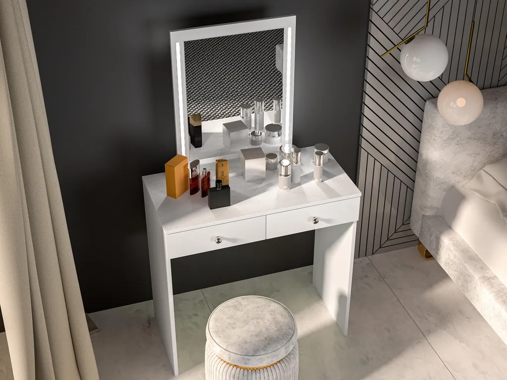 Table console 80x140x40 cm Bijou : Finition blanche et structure robuste - 4