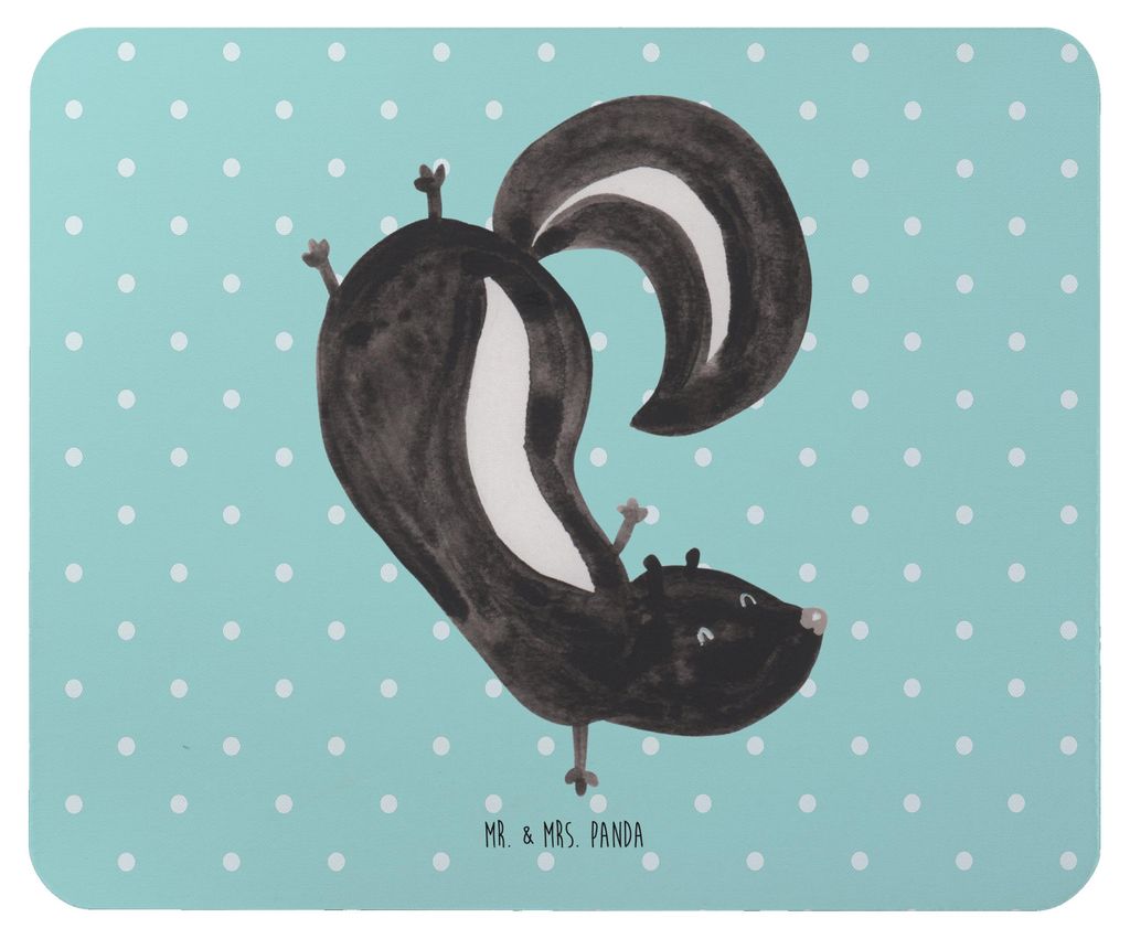 Mr. & Mrs. Panda Mouse Pad Stinktier Handstand - Türkis Pastell - Geschenk, Wildtier, Spielplatz, Skunk, Raubtier, computermatte, Mauspad, laptop,...