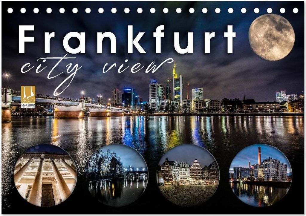 Frankfurt city view (Tischkalender 2026 DIN A5 quer), CALVENDO Monatskalender