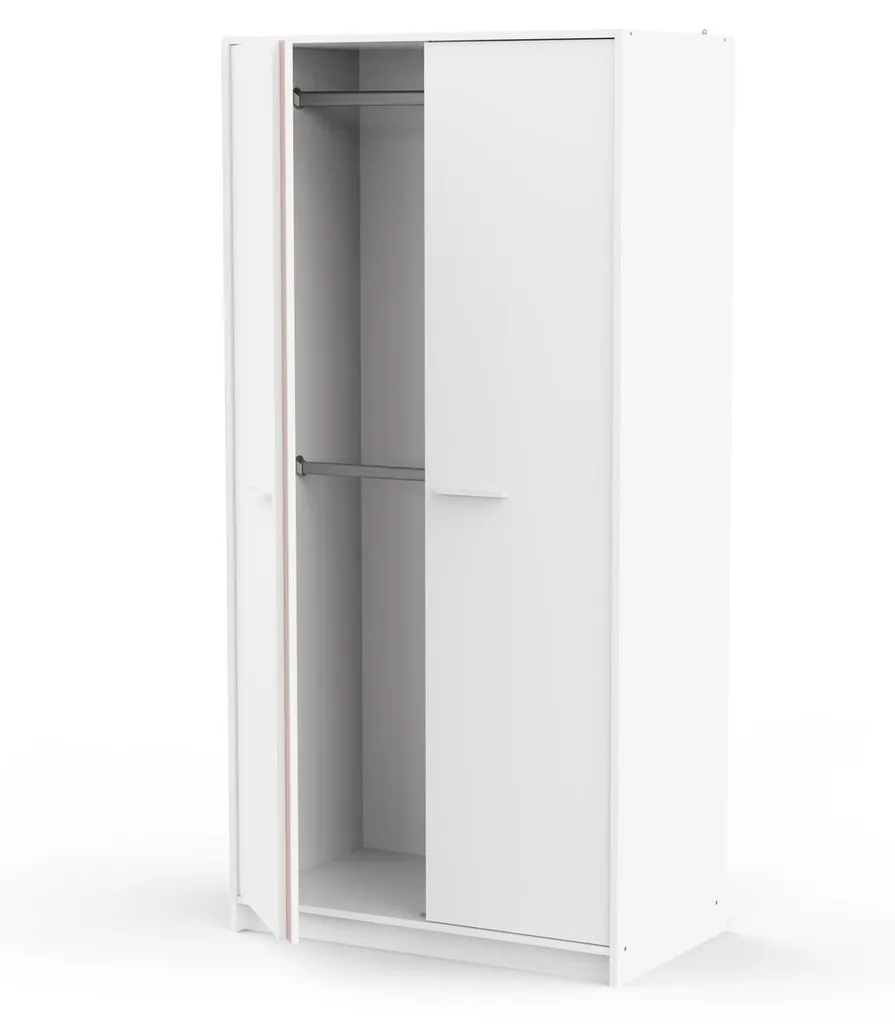 Armoire blanche 2 portes ARLO H180,9 cm : Aménagez votre dressing complet