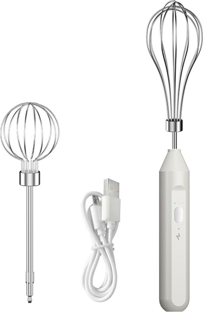 Elektrischer Hand-Schneebesen-Mixer, 3-Gang-Steuerung, wiederaufladbarer kabelloser Handmixer, tragbarer Mini-Schneebesen zum Kochen