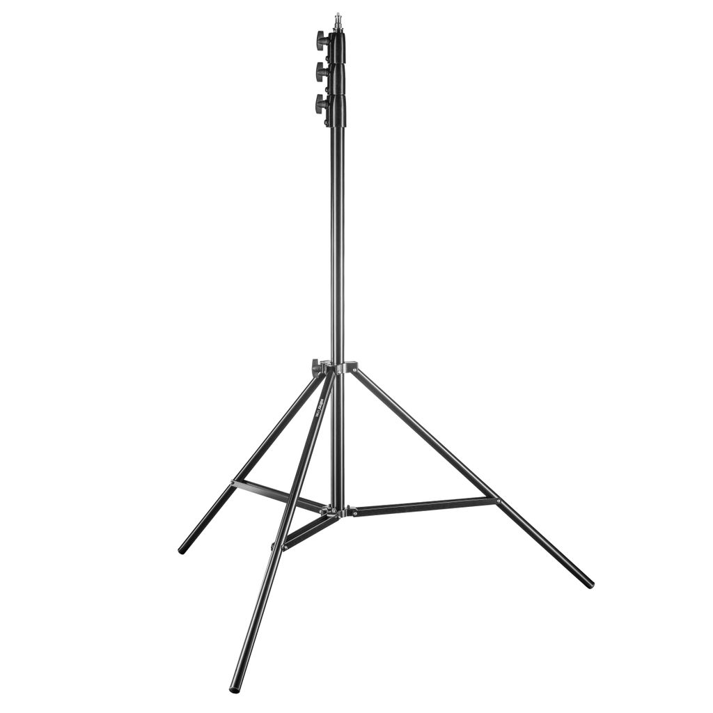 Walimex pro AIR 355 Lampenstativ 2er-Set max. Höhe 355 cm, Lichtstativ mit Luftfederung, Blitzstativ mit 8 kg Traglast, Dreibeinstativ aus Alumini...