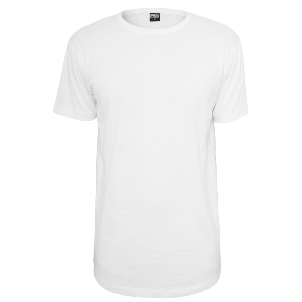 Urban Classics Shaped Long Tee Herren T-Shirt Grau Schwarz Weiß, Größe: S; Farbe: White