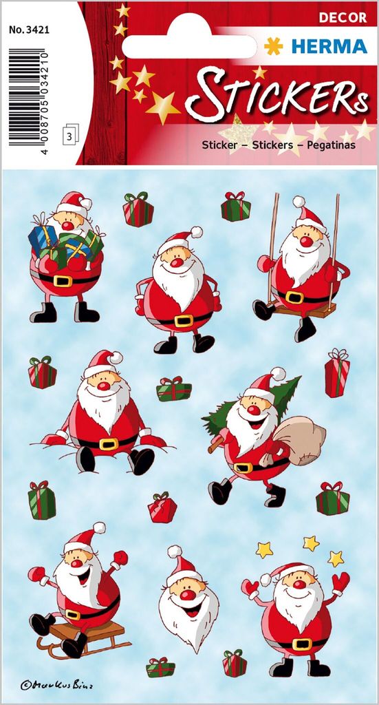 HERMA 3421 Autocollants de Noël DECOR "Père Noël"(T) Image du produit 