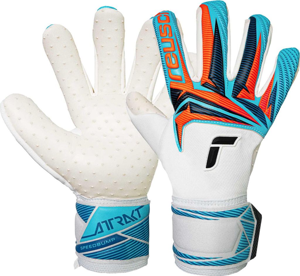 Reusch Torwarthandschuhe Attrakt SpeedBump mit 3D-Latex-Noppen auf der Innenhand 1080 white/light blue 11