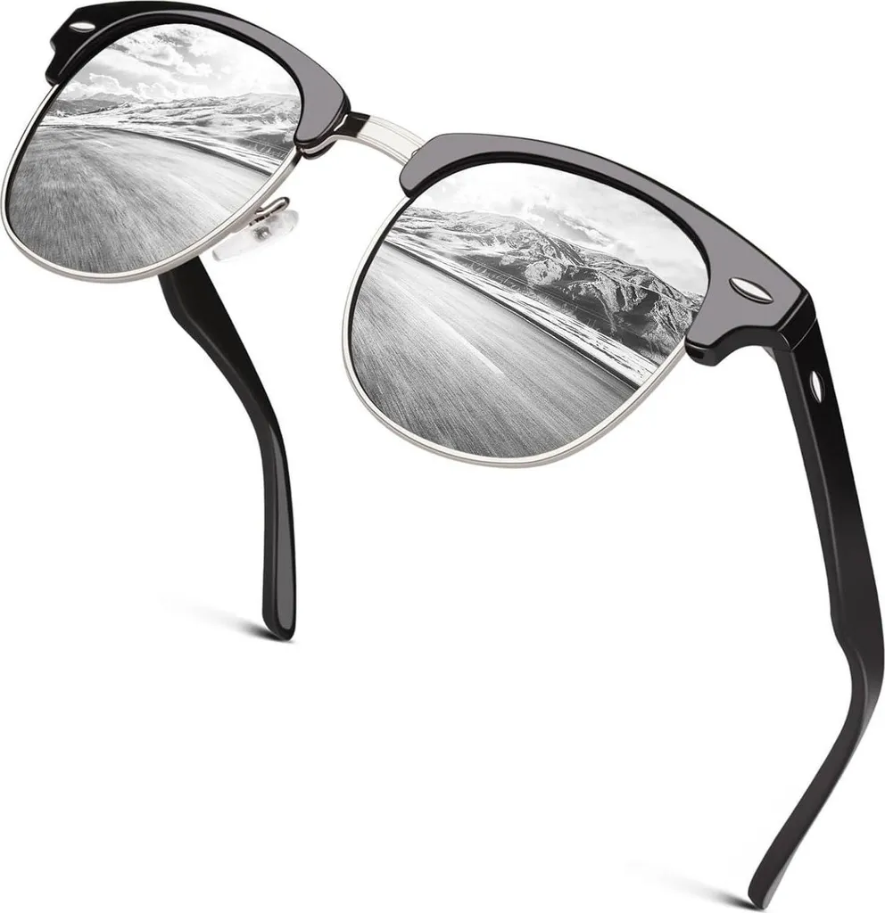 Occhiali da Sole Polarizzati in Corno Retrò UV400 - Stile Senza Tempo