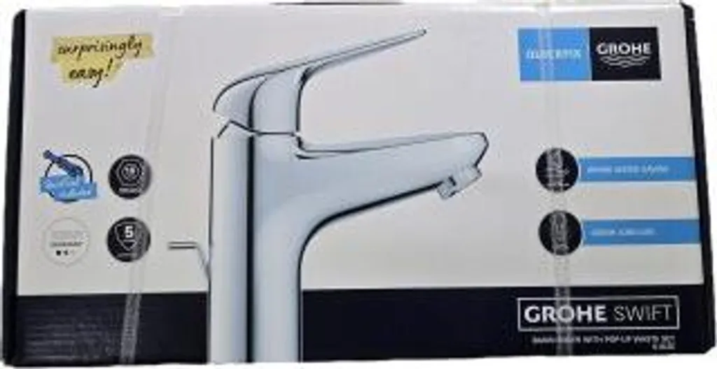 Robinet GROHE finition chromée et métal robuste pour installation sanitaire