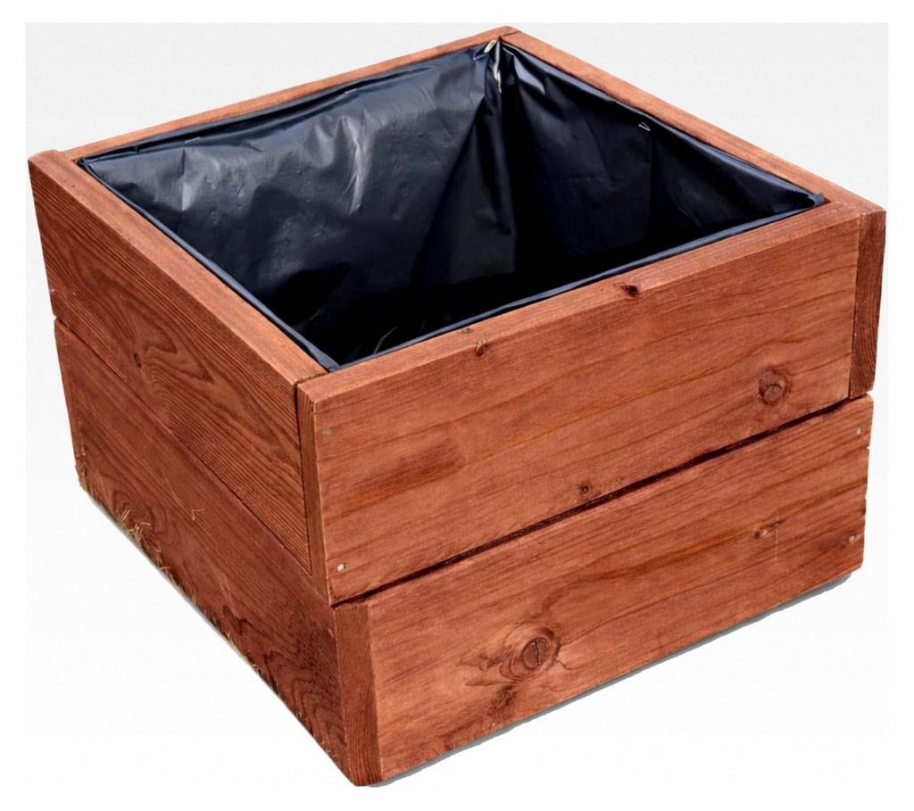 Pflanzkasten aus Holz für Garten und Terrasse, imprägniert, D26 (Nuss, 40 x 40 x 28 cm)