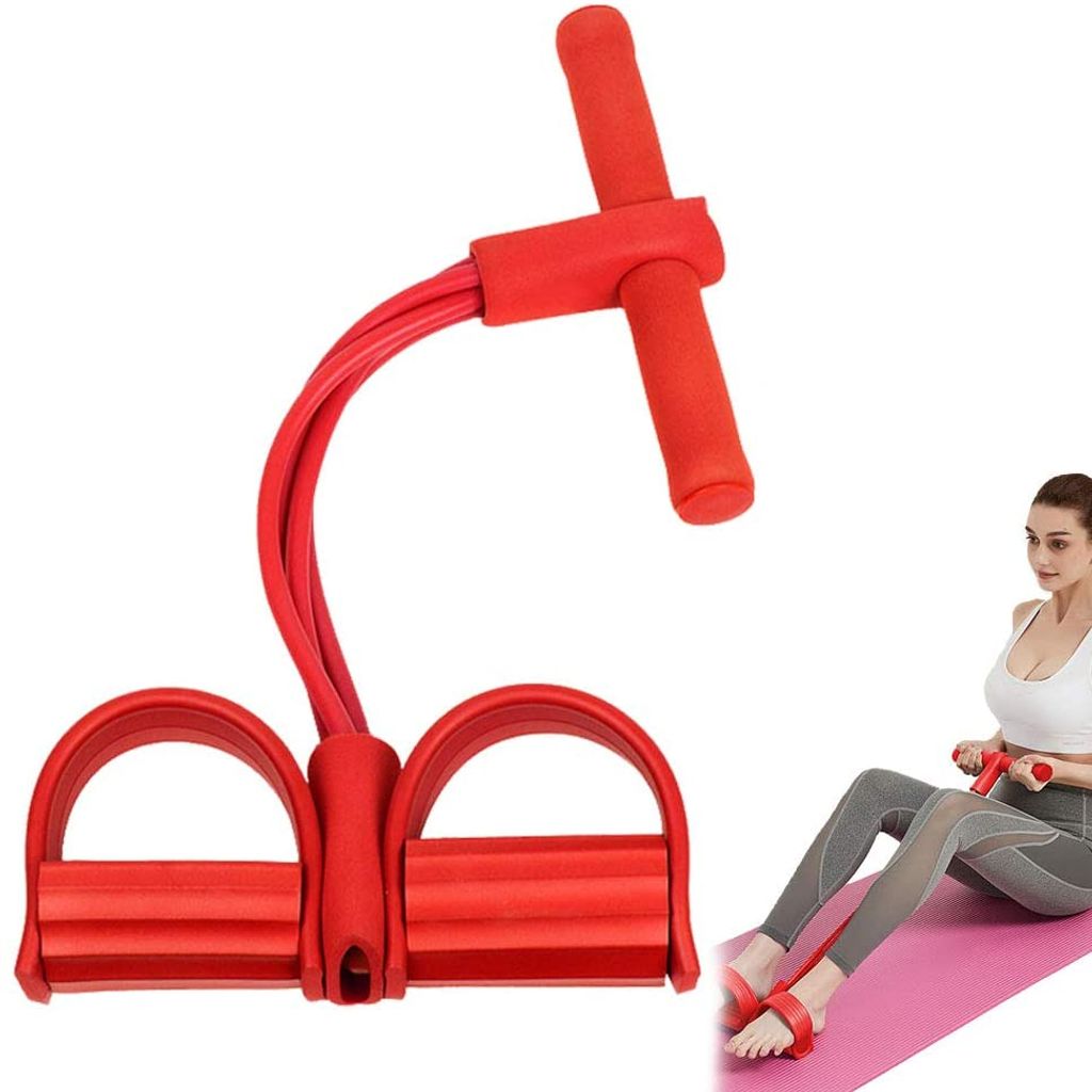 DE Fitness elastisches Sit Up Pull Rope Bauchtrainer Home Gym Sport Geräte Yoga 