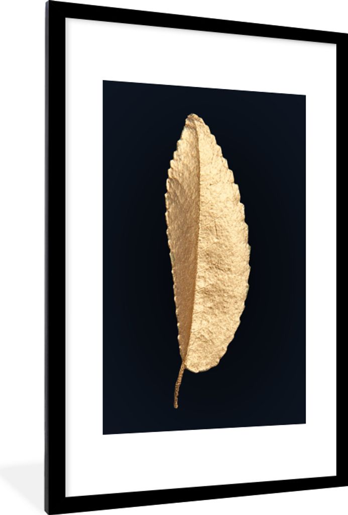 MuchoWow® MuchoWow® Gerahmtes Poster Blatt - Baum - Gold Produktbild 