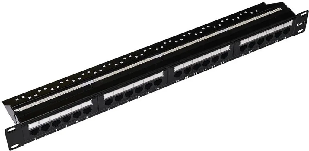Panneau de brassage 24 ports Cat5e pour armoire réseau informatique