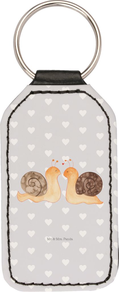 Mr. & Mrs. Panda Schlüsselanhänger Schnecken Liebe - Grau Pastell - Geschenk, anhänger für schlüssel, Zufrieden, Pärchen, Mit Spruch, Taschen...