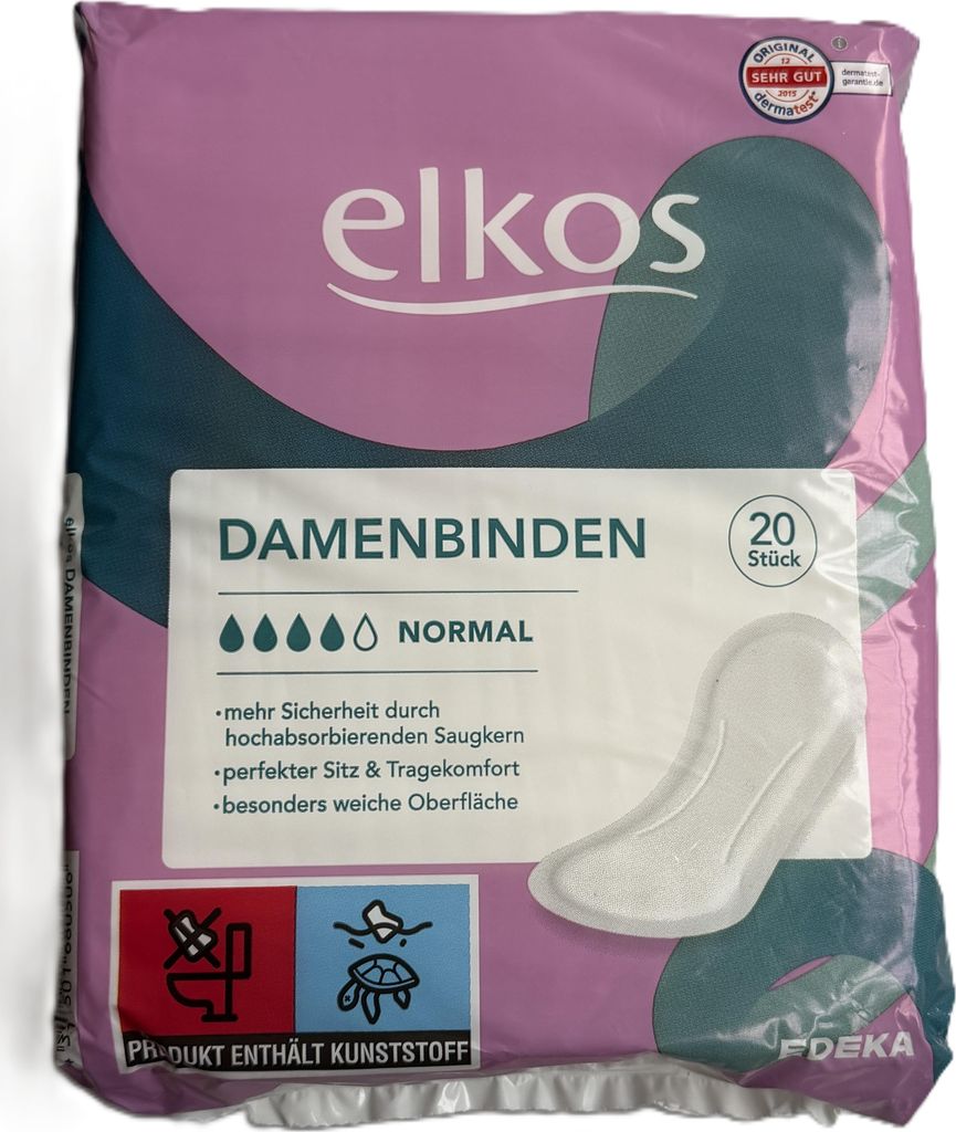 EDEKA elkos Damenbinden normal 20St (1er Pack) Produktbild 