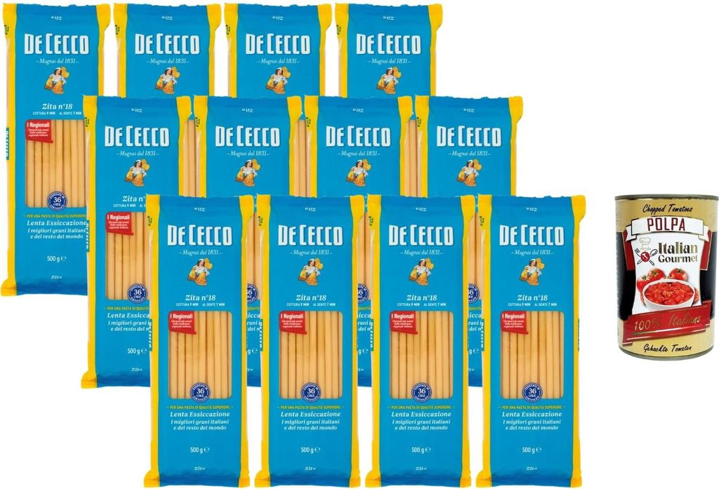Italian Gourmet De Cecco Pasta Zita N°18 12×500 g Produktbild 