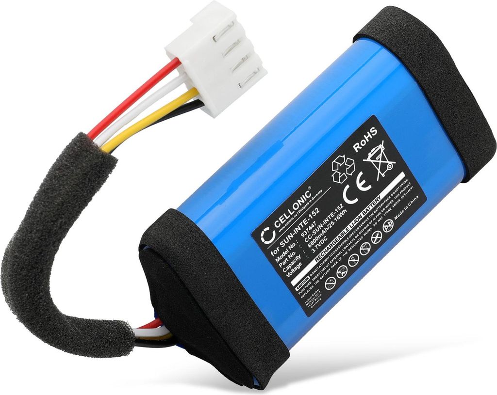 CELLONIC 1x Akku für Lautsprecher Kompatibel mit JBL Flip 5 Eco Edition, Flip 5 Ocean, SUN-INTE-152 - (6800mAh, 3.7V)