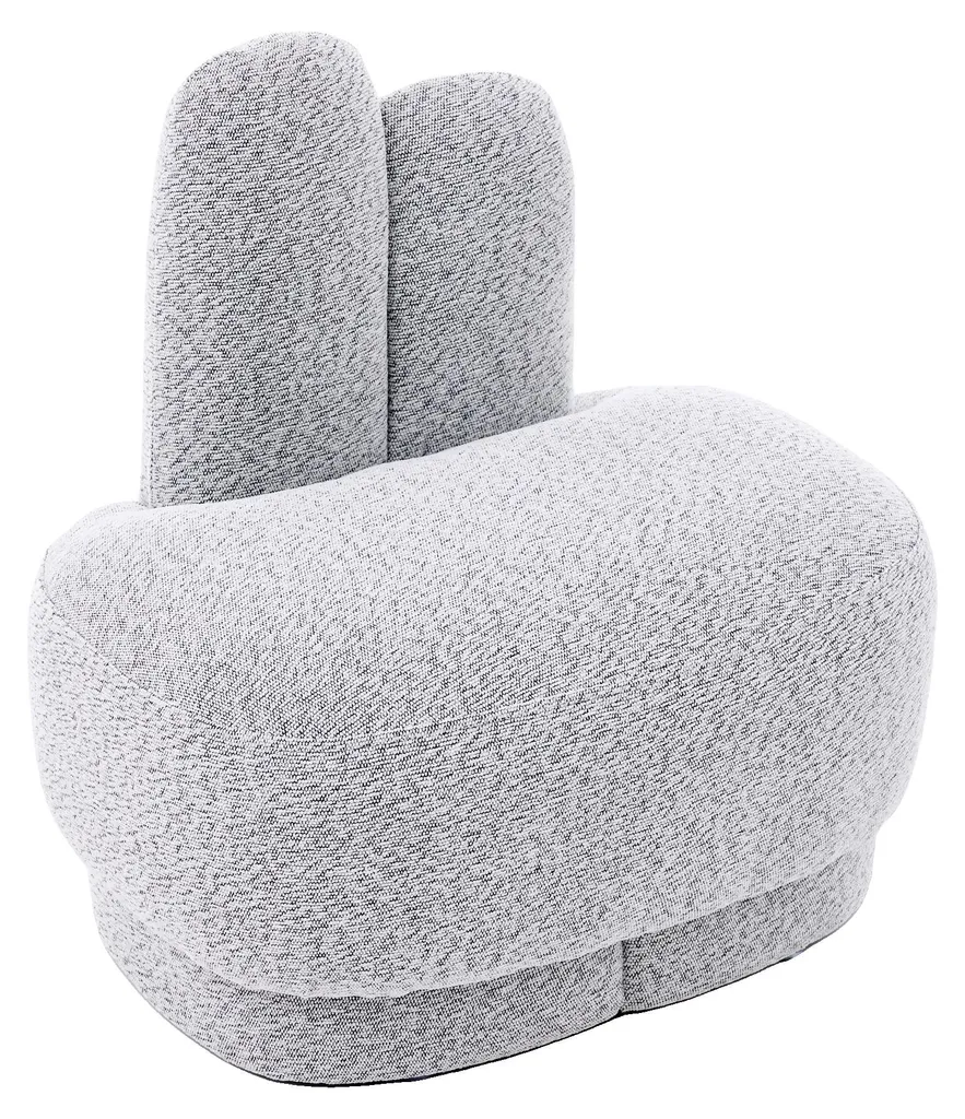 Pouf moderne assise confortable gris antique - Revêtement bi-matière