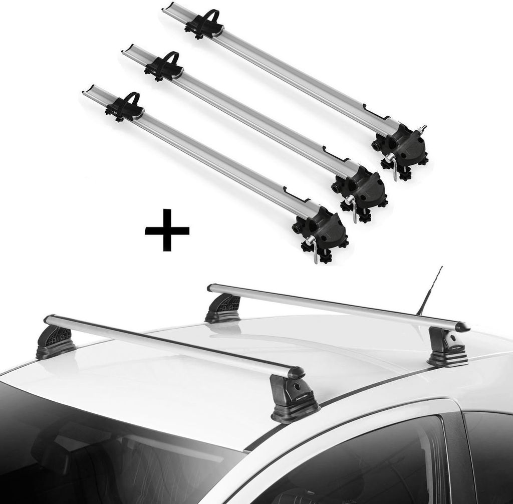 3x Fahrradträger Bike Pro + Dachträger VDP EVO ALU kompatibel mit für Mercedes Classe E (W212) 4 Türer 2009-2016