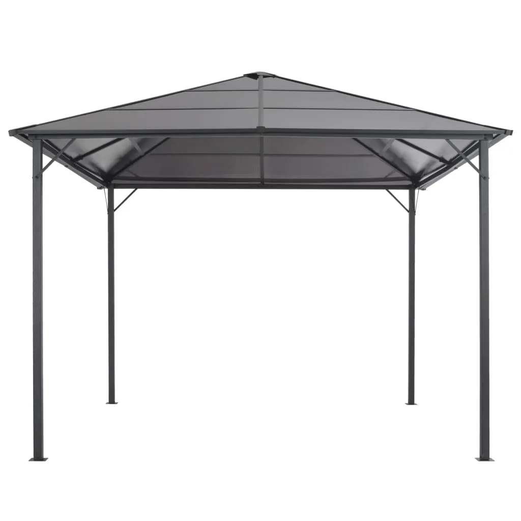 vidaXL Pavillon de jardin 3x3m Aluminium Anthracite - Toit Rigide