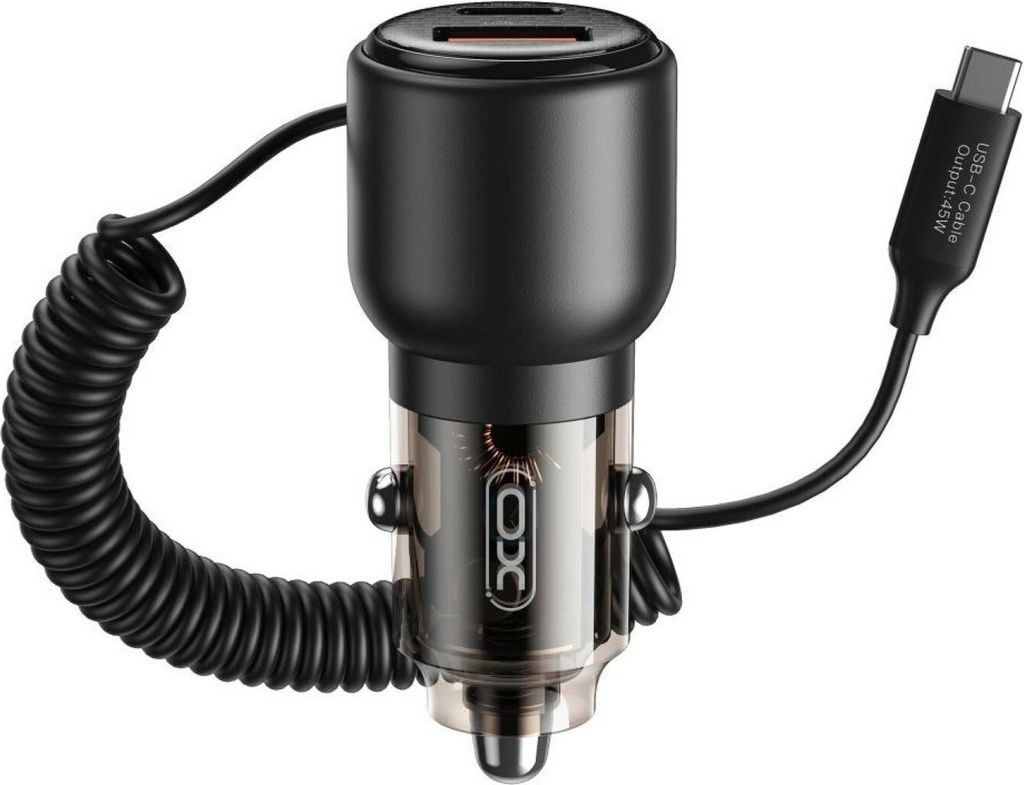 XO Autoladegerät CC59 65W 1x USB, 1x USB-C zu USB-C Kabel + USB-C - USB-C Kabel