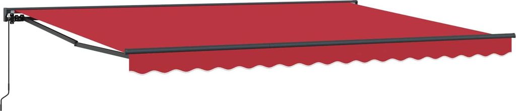 Manuell einziehbare Markise Rot 4 × 3,5 m