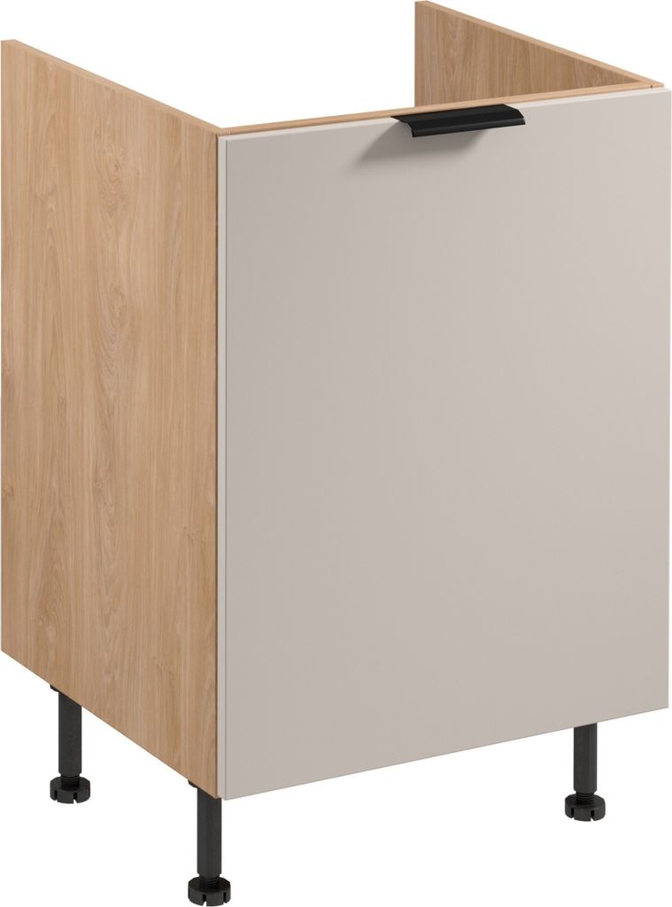 Spülenunterschrank 60 cm küchenmöbel ohne Arbeitsplatte, Sorento D60Z Beige/Sonoma Eiche