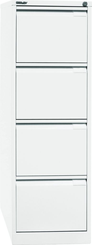 Bisley Hängeregistratur Schrank - 4 Schübe - Farbe: Verkehrsweiß