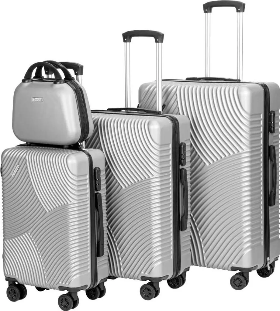 Valises de voyage AZORES SILVER - Set rigide 4in1 pour protéger vos biens