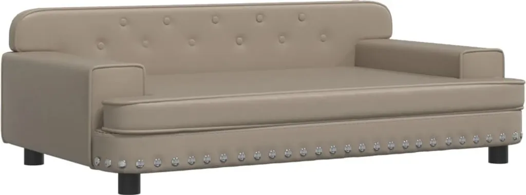 vidaXL Letto per Cani 90x53x30 cm in Pelle Finta Marrone Cappuccino
