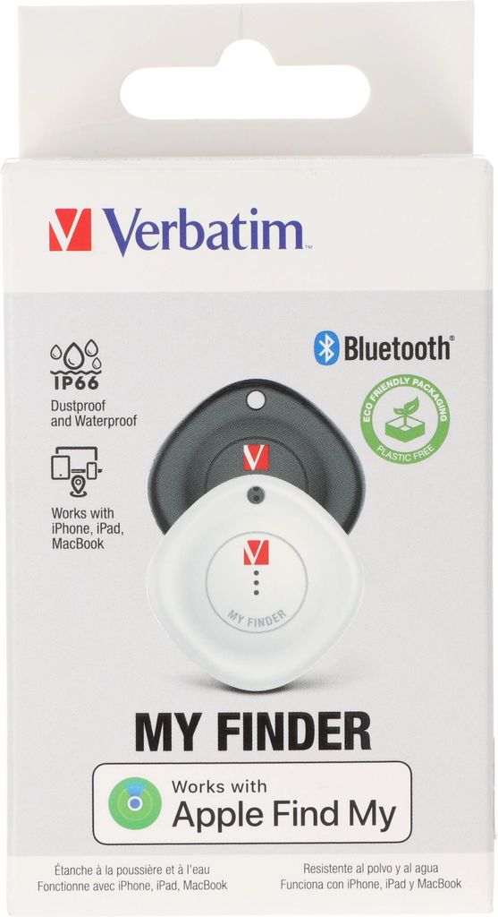 Verbatim Bluetooth-Tracker, My Finder, für Apple Geräte wie iPhone, iPad, MacBook, mit Schlüsselring, 2er Set