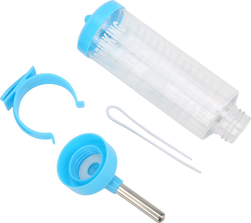 Hamster Trinkflasche, 125ml automatischer Nippeltränke, tropffrei für Kleintiere, blau
