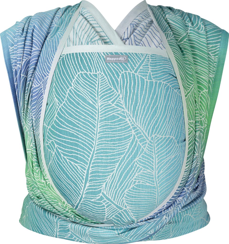 HOPPEDIZ Babytragetuch Gewebtes Tragetuch kbA ab Geburt bis ins Kleinkind-Alter, 100 % Baumwolle Grenada creme 4,60 m x 0,70 m