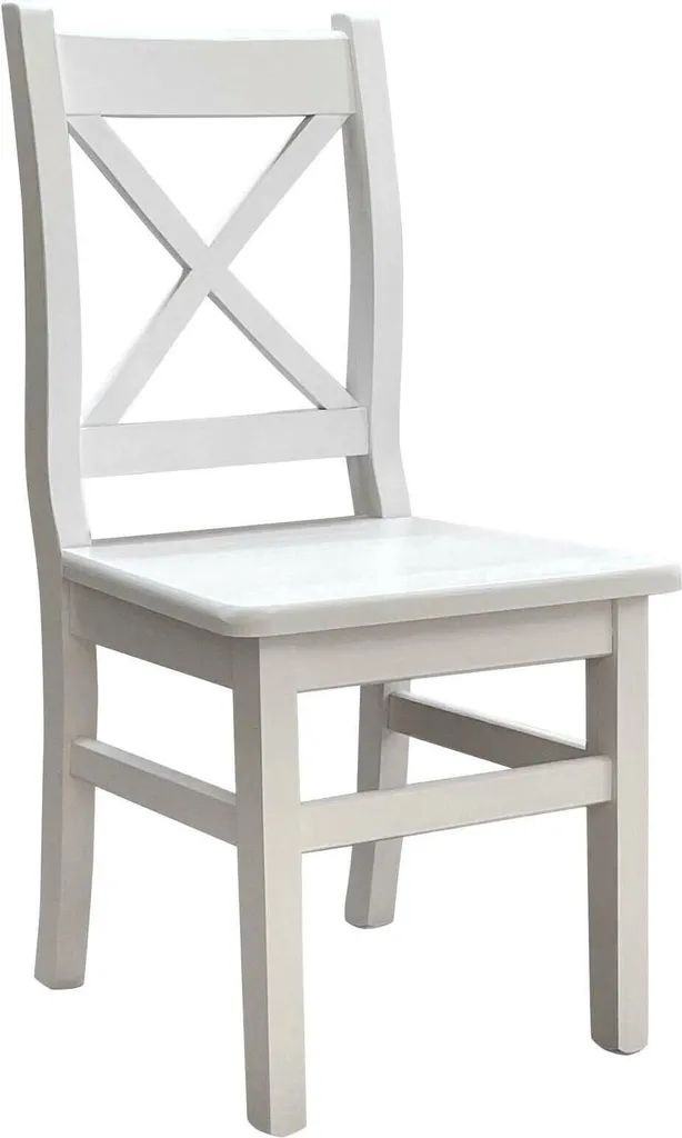 Fornitura Sedia Cross II Legno Pino Massiccio Bianco: Standard Elevati
