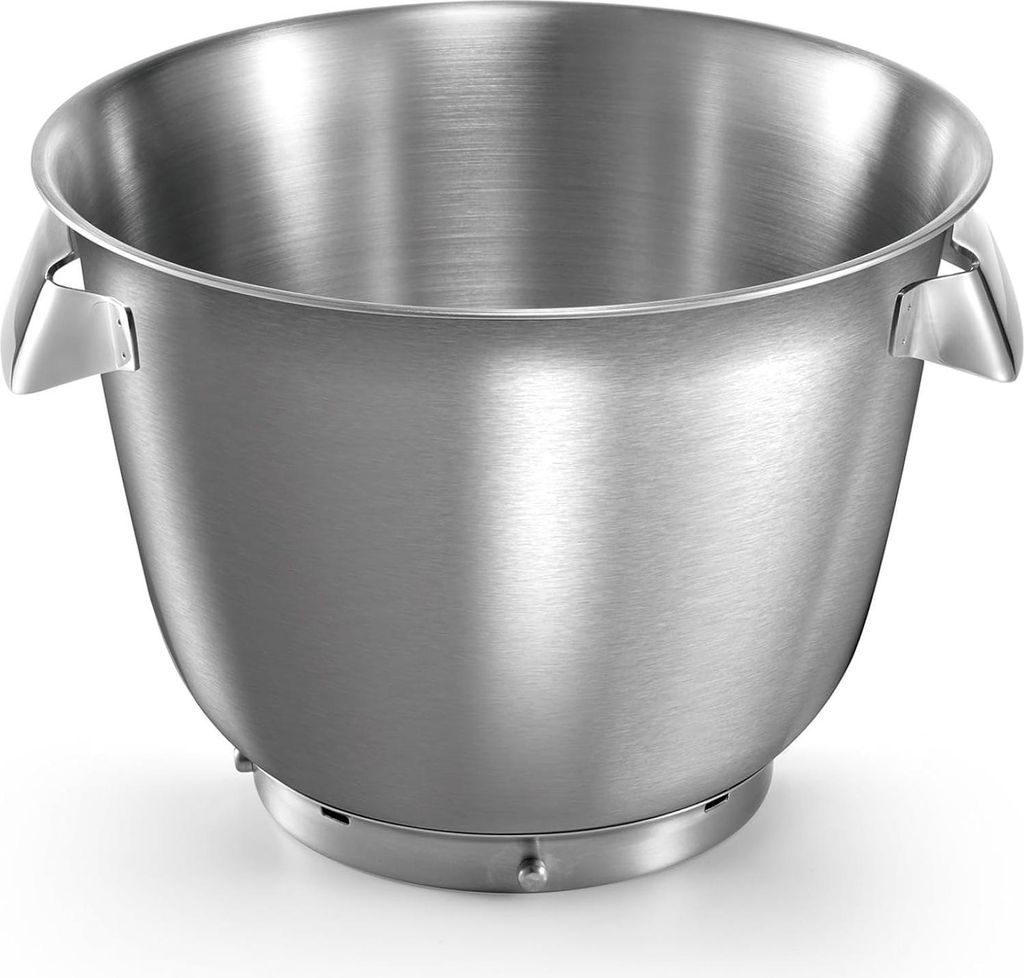 Bosch Edelstahl-Rührschüssel MUZ9ER1, 5,5 Liter, max. Teigmenge 3,5 kg, praktische Schüsselgriffe, spülmaschinenfest, passend für Küchenmaschine