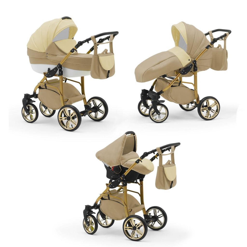 Kinderwagen 4 in 1 Neo Gold inkl. Sportsitz und Autositz - 16 Teile - in 22 Farben