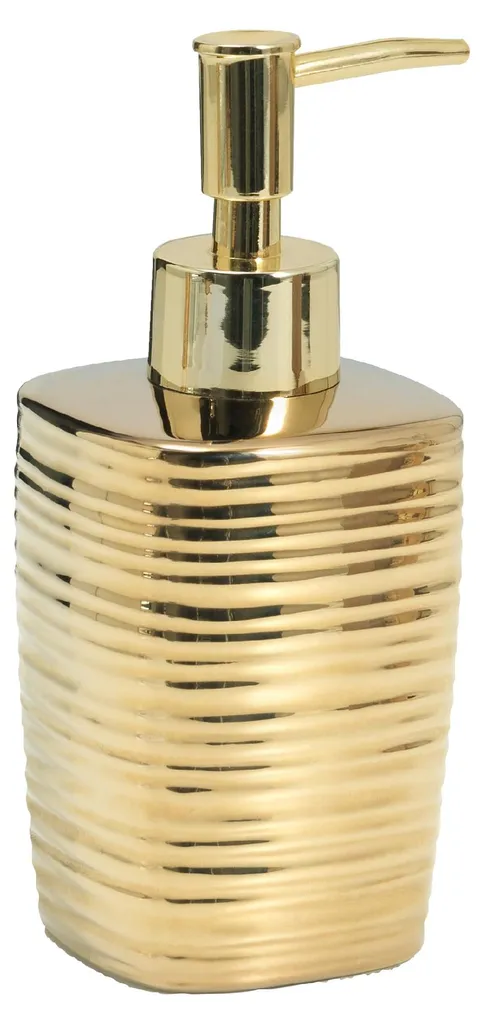 Distributeur de savon Kelly doré pour salle de bain chic, format 240ml