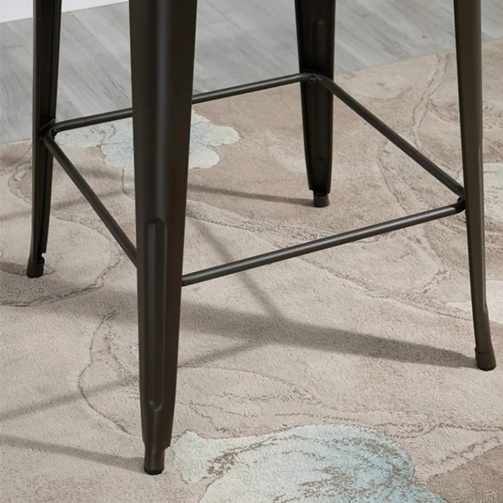 Table Haute de Bar Noire 110 cm en Métal Industriel Format Carré 60cm - 8