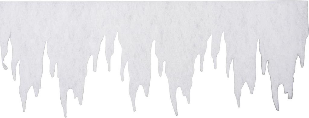 Winterdeko 9,8 Meter Eiszapfen-Girlande. 10 Stück 98x30cm. Schneewatte