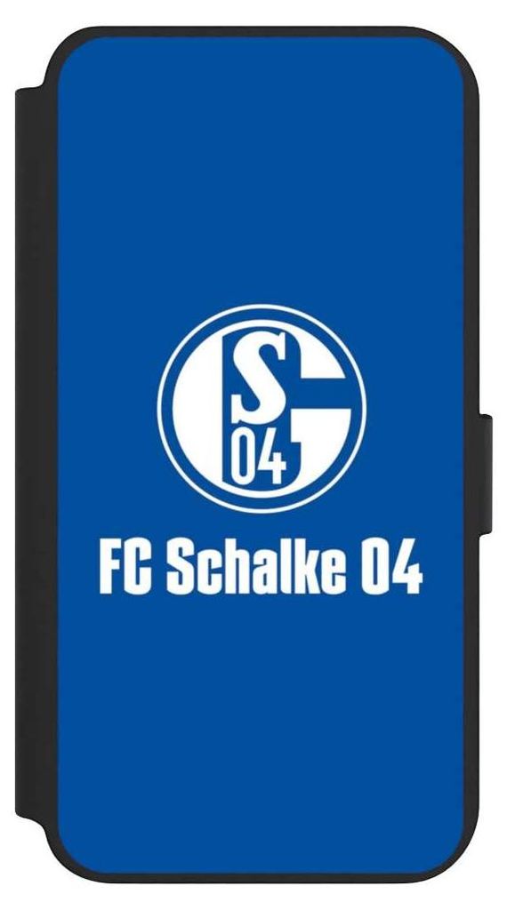 NIVOCASE Klapphülle für Samsung Galaxy S23+ Handyhülle aus Kunst Leder NIVOflip schwarz FC Schalke 04 Logo Offizielles Lizenzprodukt