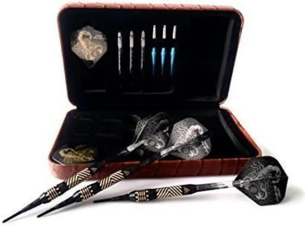 Set de Fléchettes Soft Tip 16g pour Tournoi avec Étui Black Scorpion