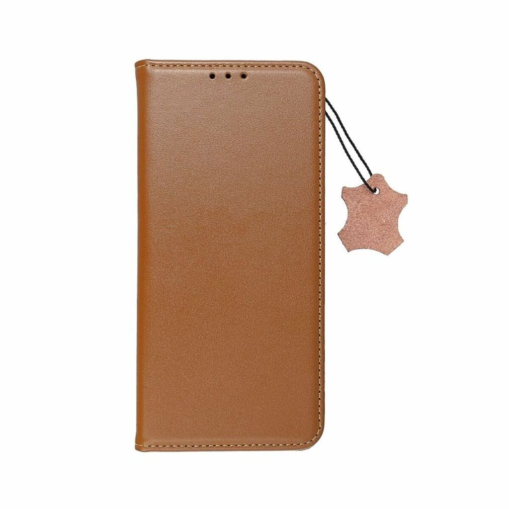Smart Pro Echt Leder Hülle Tasche kompatibel mit Xiaomi Redmi Note 13 Pro 4G Braun