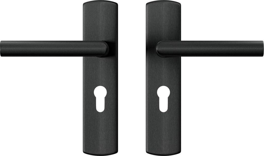 AXA Türbeschlagset Innentür – Curve Click Milan – Türgriff Schwarz – mit Zylinderbohrung – PC55 – Türgriff mit Schutzabdeckung