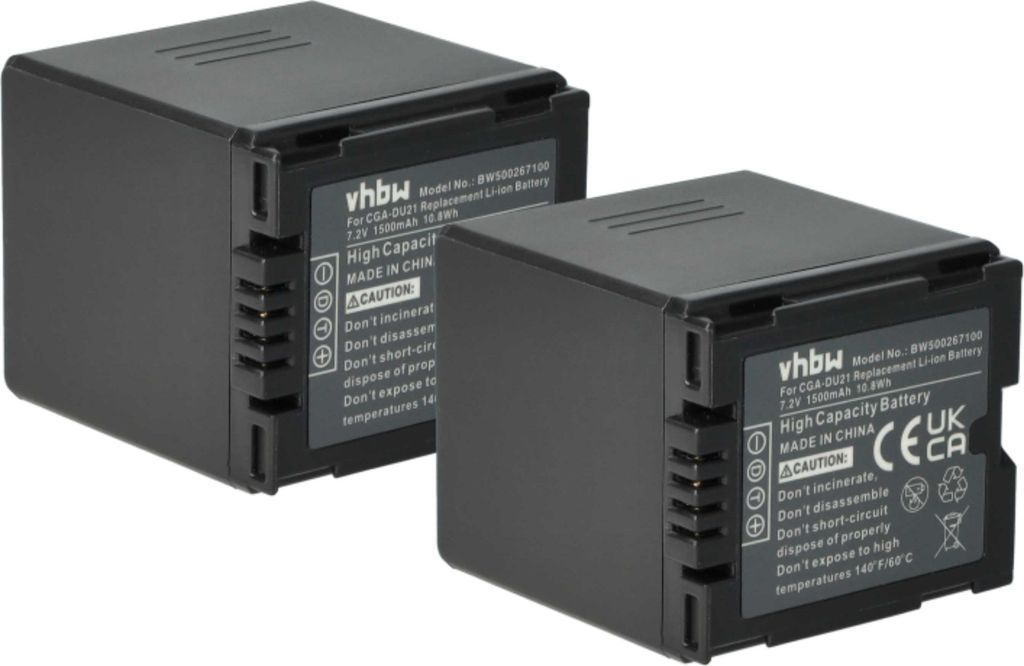 vhbw 2x Akku kompatibel mit Panasonic NV-GS17EG, NV-GS10, Produktbild 