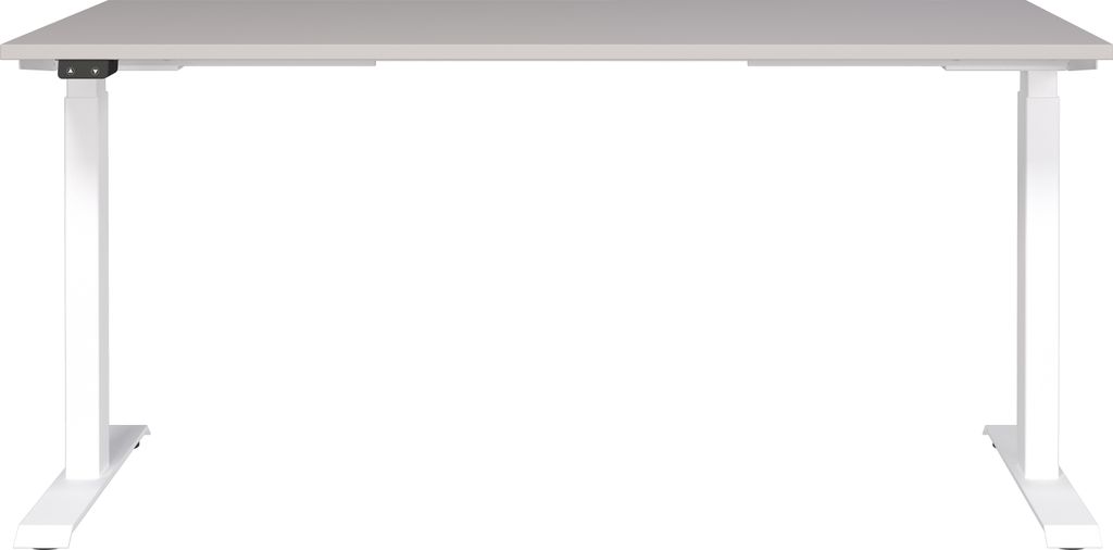 GERMANIA JET höhenverstellbarer Schreibtisch kaschmir rechteckig, T-Fuß-Gestell weiß 160,0 x 80,0 cm