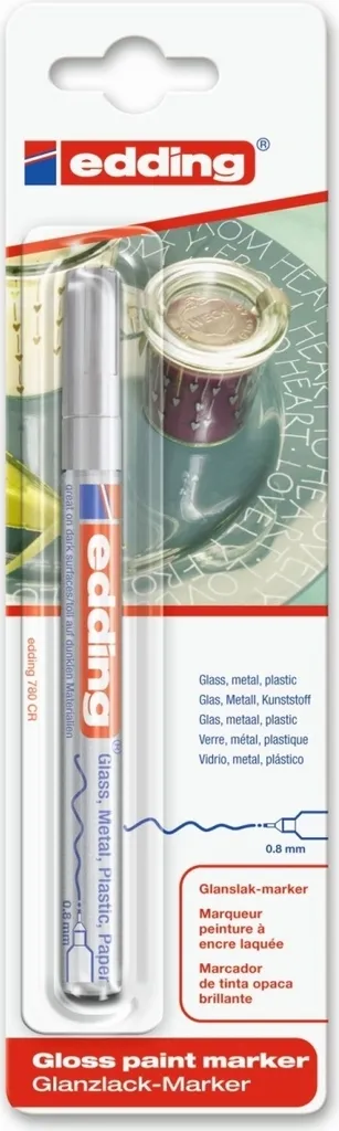Marcatore a Vernice Edding 780 Argento - Box 10 Unità 0,8mm