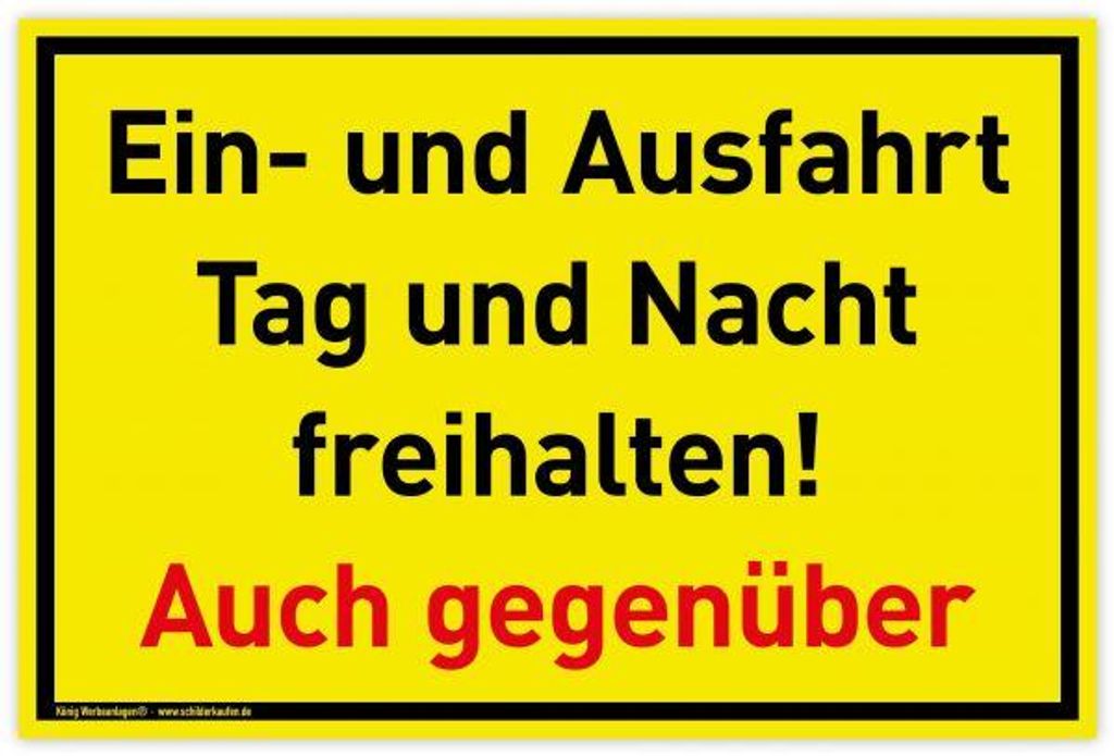 Schild Ein- und Ausfahrt | PVC 30 x 20 cm | Tag und Nacht Produktbild 