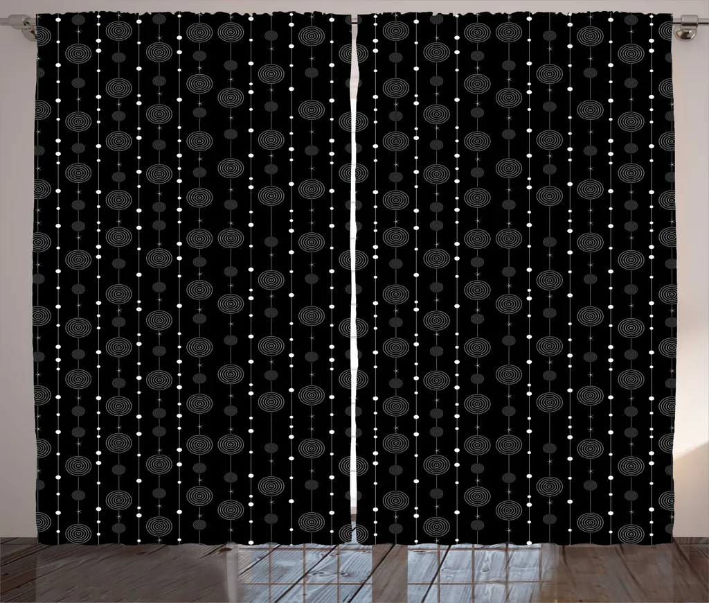 Rideau ABAKUHAUS Gris Anthracite à Cercles Abstrait 280 x 225 cm