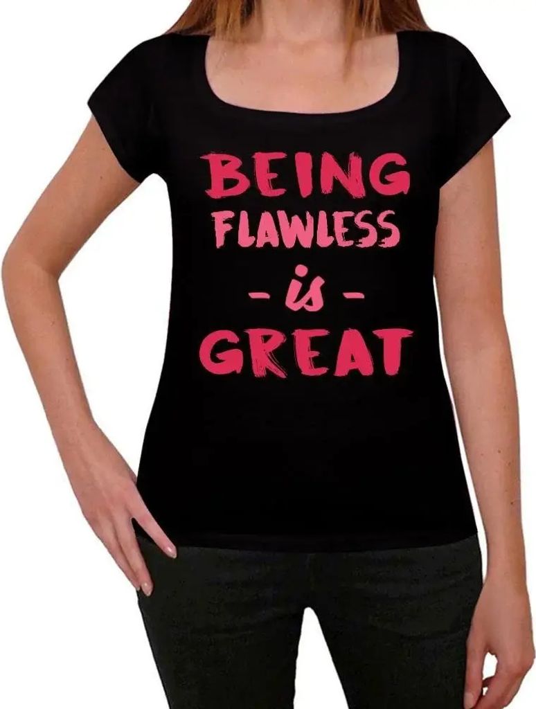 Damen Grafik T-Shirt Makellos zu sein ist großartig – Being Flawless Is Great – Öko-Verantwortlich Vintage Jahrgang Kurzarm Lustige Druck Geb...