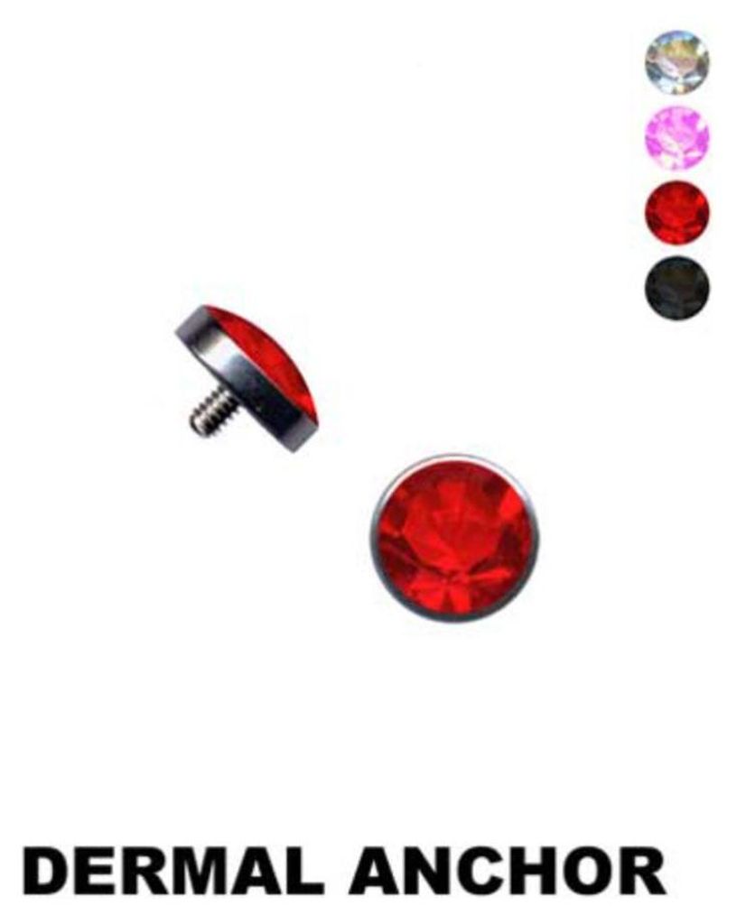 Dermal Anchor: Halbkugel Aufsatz für Hautanker Piercing Rot Produktbild 